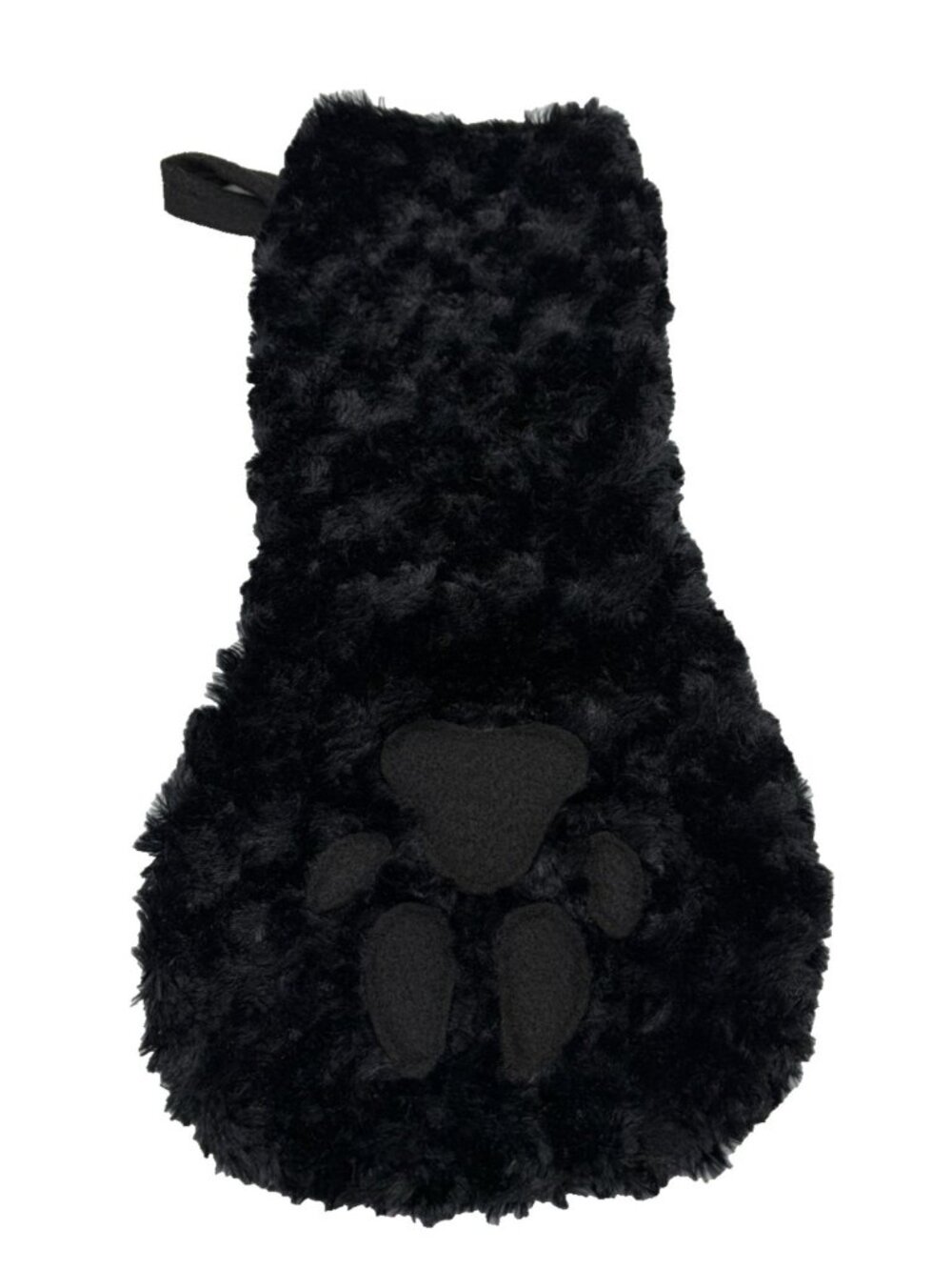 Pet Christmas Stocking Black Dog Cat Black Paw Print Faux Fur Puppy Kitten